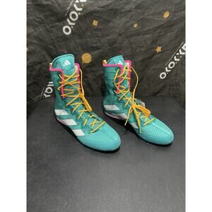 New Adidas Box Hog 4 Boxing Shoes Pure Teal Pink JR5382 Men’s 9 / Women’s 10